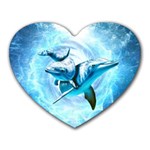 Dolphin Blue Sea Fantasy Heart Mousepad