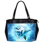 Dolphin Blue Sea Fantasy Oversize Office Handbag (2 Sides)