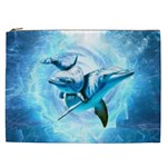 Dolphin Blue Sea Fantasy Cosmetic Bag (XXL)