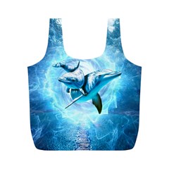 Dolphin Blue Sea Fantasy Full Print Recycle Bag (M) from ArtsNow.com Front