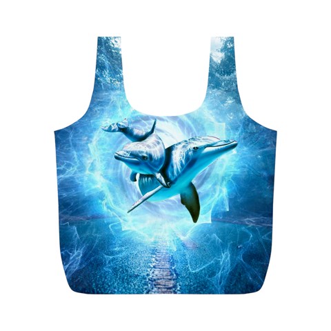 Dolphin Blue Sea Fantasy Full Print Recycle Bag (M) from ArtsNow.com Back