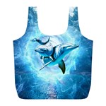 Dolphin Blue Sea Fantasy Full Print Recycle Bag (L)