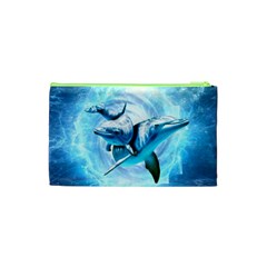 Dolphin Blue Sea Fantasy Cosmetic Bag (XS) from ArtsNow.com Back