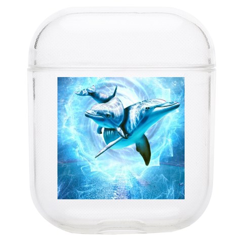 Dolphin Blue Sea Fantasy Soft TPU AirPods 1/2 Case from ArtsNow.com Front