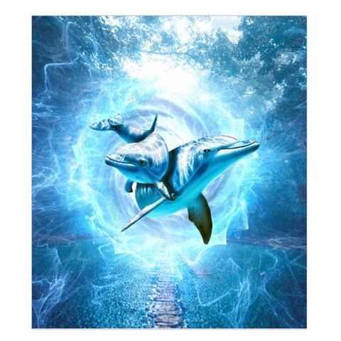 Dolphin Blue Sea Fantasy Duvet Cover Double Side (King Size) from ArtsNow.com Front