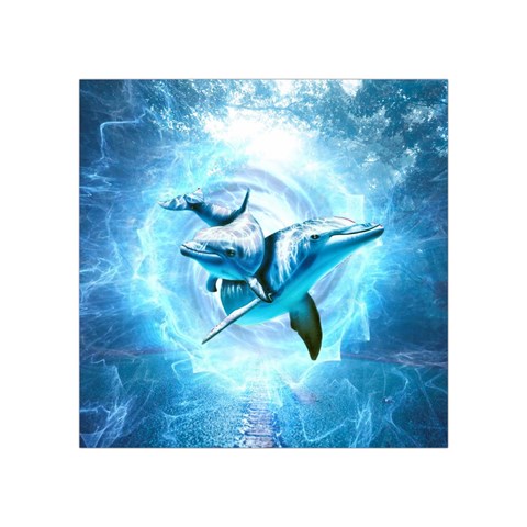 Dolphin Blue Sea Fantasy Square Tapestry (Small) from ArtsNow.com Front