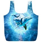 Dolphin Blue Sea Fantasy Full Print Recycle Bag (XXL)