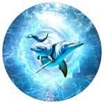 Dolphin Blue Sea Fantasy Round Trivet