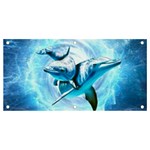 Dolphin Blue Sea Fantasy Banner and Sign 4  x 2 