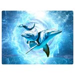 Dolphin Blue Sea Fantasy Premium Plush Fleece Blanket (Extra Small)