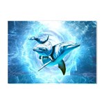 Dolphin Blue Sea Fantasy Crystal Sticker (A4)