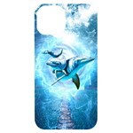 Dolphin Blue Sea Fantasy iPhone 14 Black UV Print Case