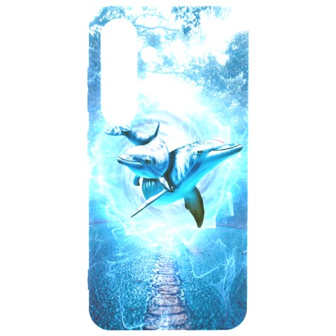 Dolphin Blue Sea Fantasy Samsung Galaxy S24 6.2 Inch Black TPU UV Case from ArtsNow.com Front