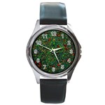 Grass Nature Meadow Round Metal Watch