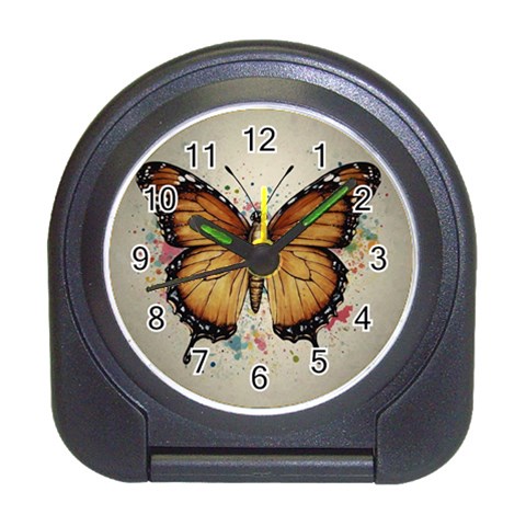 Butterflies of motivation Travel Alarm Clock from ArtsNow.com Front