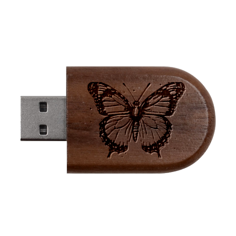 Butterflies of motivation Wood Oval USB Flash Drive from ArtsNow.com USB