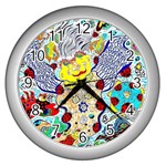 Supersonic ladybug angel power Wall Clock (Silver)