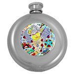 Supersonic ladybug angel power Round Hip Flask (5 oz)