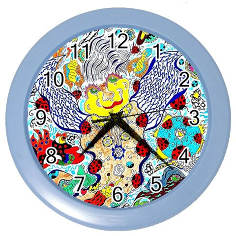 Supersonic ladybug angel power Color Wall Clock from ArtsNow.com Front