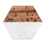 Supersonic ladybug angel power Marble Wood Coaster (Hexagon) 