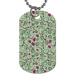 Swirls Foliage Leaves Green Dog Tag (One Side)