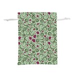 Swirls Foliage Leaves Green Lightweight Drawstring Pouch (M)