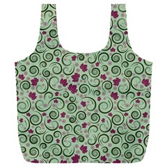 Swirls Foliage Leaves Green Full Print Recycle Bag (XXXL) from ArtsNow.com Back