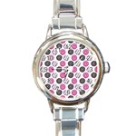 Pattern Seamless Design Decorative Round Italian Charm Watch