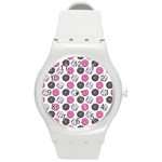 Pattern Seamless Design Decorative Round Plastic Sport Watch (M)