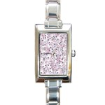 Sweet Kawaii Kitty Pattern (ai) Bk Rectangle Italian Charm Watch