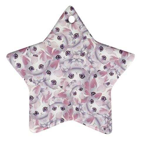 Sweet Kawaii Kitty Pattern (ai) Bk Ornament (Star) from ArtsNow.com Front