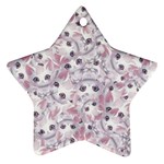 Sweet Kawaii Kitty Pattern (ai) Bk Ornament (Star)