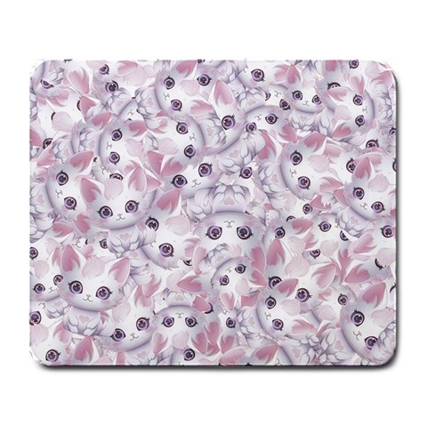 Sweet Kawaii Kitty Pattern (ai) Bk Large Mousepad from ArtsNow.com Front