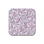 Sweet Kawaii Kitty Pattern (ai) Bk Rubber Coaster (Square)