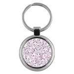 Sweet Kawaii Kitty Pattern (ai) Bk Key Chain (Round)