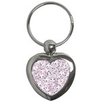 Sweet Kawaii Kitty Pattern (ai) Bk Key Chain (Heart)