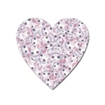 Sweet Kawaii Kitty Pattern (ai) Bk Heart Magnet