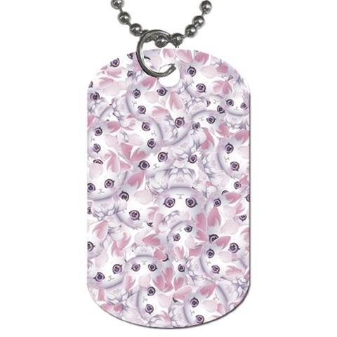 Sweet Kawaii Kitty Pattern (ai) Bk Dog Tag (One Side) from ArtsNow.com Front