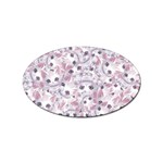 Sweet Kawaii Kitty Pattern (ai) Bk Sticker Oval (10 pack)