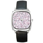 Sweet Kawaii Kitty Pattern (ai) Bk Square Metal Watch