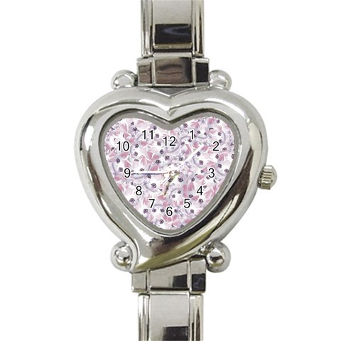 Sweet Kawaii Kitty Pattern (ai) Bk Heart Italian Charm Watch from ArtsNow.com Front