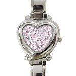 Sweet Kawaii Kitty Pattern (ai) Bk Heart Italian Charm Watch