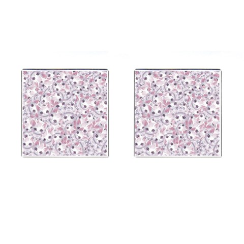 Sweet Kawaii Kitty Pattern (ai) Bk Cufflinks (Square) from ArtsNow.com Front(Pair)