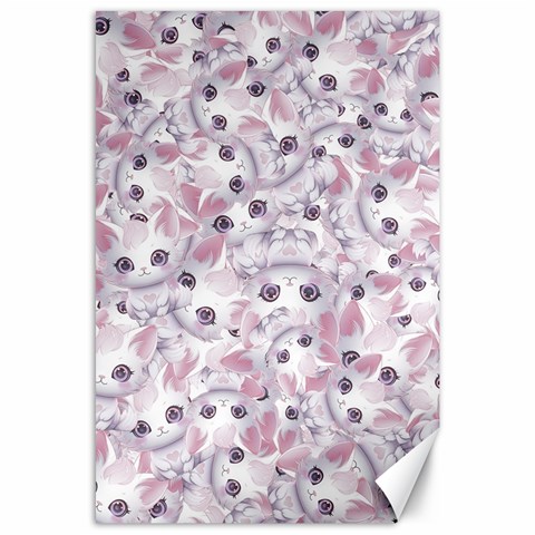 Sweet Kawaii Kitty Pattern (ai) Bk Canvas 24  x 36  from ArtsNow.com 23.35 x34.74  Canvas - 1