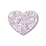 Sweet Kawaii Kitty Pattern (ai) Bk Rubber Coaster (Heart)