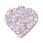 Sweet Kawaii Kitty Pattern (ai) Bk Dog Tag Heart (One Side)