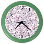 Sweet Kawaii Kitty Pattern (ai) Bk Color Wall Clock