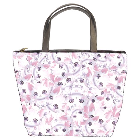 Sweet Kawaii Kitty Pattern (ai) Bk Bucket Bag from ArtsNow.com Front