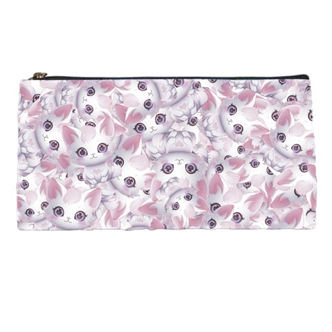 Sweet Kawaii Kitty Pattern (ai) Bk Pencil Case from ArtsNow.com Front