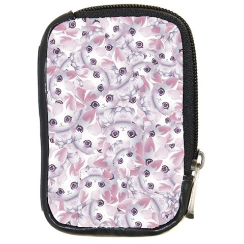 Sweet Kawaii Kitty Pattern (ai) Bk Compact Camera Leather Case from ArtsNow.com Front